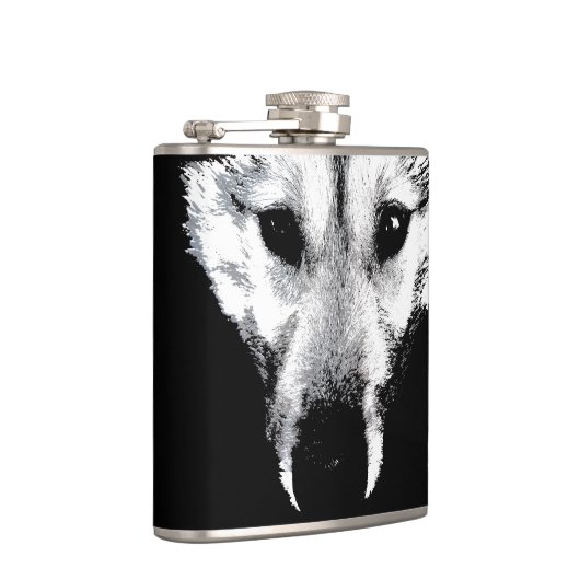 Husky Flask Custom Husky Wolf Pup Drink Flasche Flachmann (Rechts)