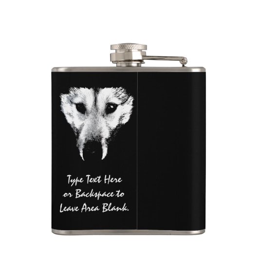 Husky Flask Custom Husky Wolf Pup Drink Flasche Flachmann (Rückseite)