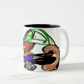 Husky Freude Zweifarbige Tasse (VorderseiteRechts)