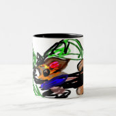 Husky Freude Zweifarbige Tasse (Mittel)