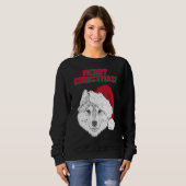 Husky Frohe Weihnachtsstil 1 Sweatshirt (Vorne ganz)