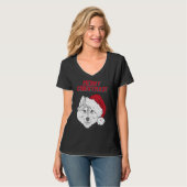 Husky Frohe Weihnachtsstil 1 T-Shirt (Vorderseite Vollansicht)
