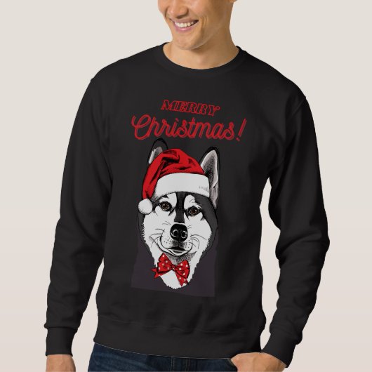 Husky Frohe Weihnachtsstil 3 Sweatshirt (Vorderseite)