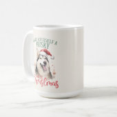 Husky Funny Dog Puff Weihnachtskaffee Tasse (Vorderseite Links)