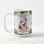 Husky Funny Dog Puff Weihnachtskaffee Tasse (Links)