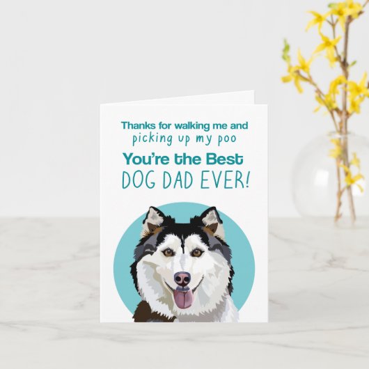 Husky Funny Vatertag Karte (Gelbe Blume)