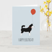 Husky-Geburtstags-Karte Karte (Gelbe Blume)