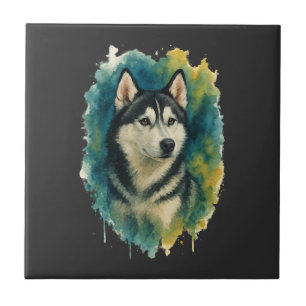 Husky-Geist-Wasserfarben-Majestät Fliese