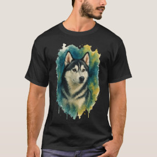 Husky-Geist-Wasserfarben-Majestät T-Shirt