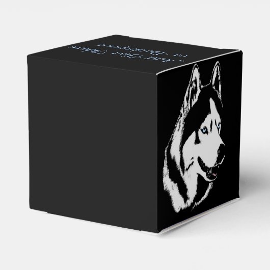 Husky-Geschenkboxen personalisieren Husky-Malamute Geschenkschachtel (Rückseite)