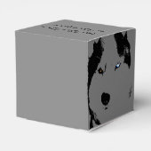Husky-Geschenkboxen personalisieren Husky-Malamute Geschenkschachtel (Rückseite)