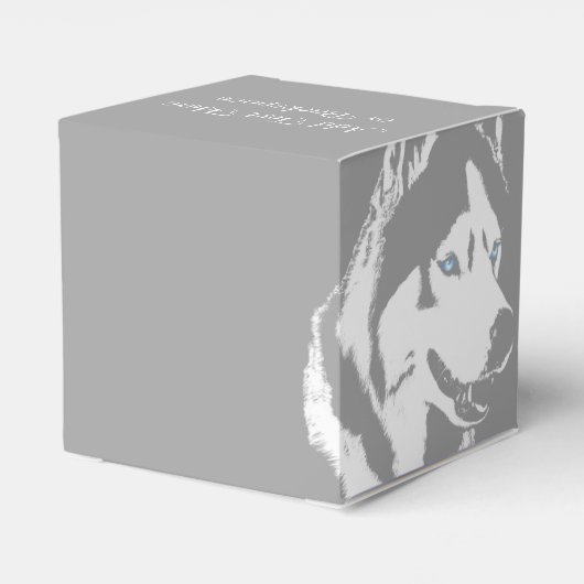 Husky-Geschenkboxen personalisieren Husky-Malamute Geschenkschachtel (Rückseite)