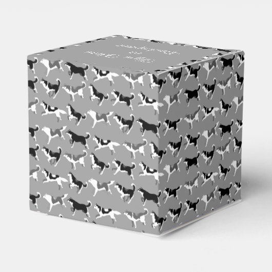 Husky-Geschenkboxen personalisieren Husky Sled Dog Geschenkschachtel (Rückseite)