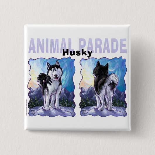 Husky-Geschenke und Zubehör Button (Vorderseite)