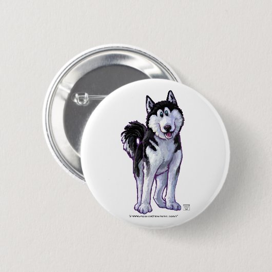 Husky-Geschenke und Zubehör Button (Vorne & Hinten)