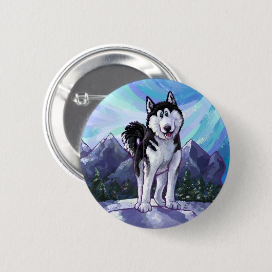 Husky-Geschenke und Zubehör Button (Vorne & Hinten)