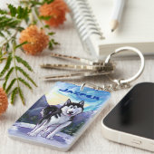 Husky-Geschenke und Zubehör Schlüsselanhänger (Vorderseite rechts)