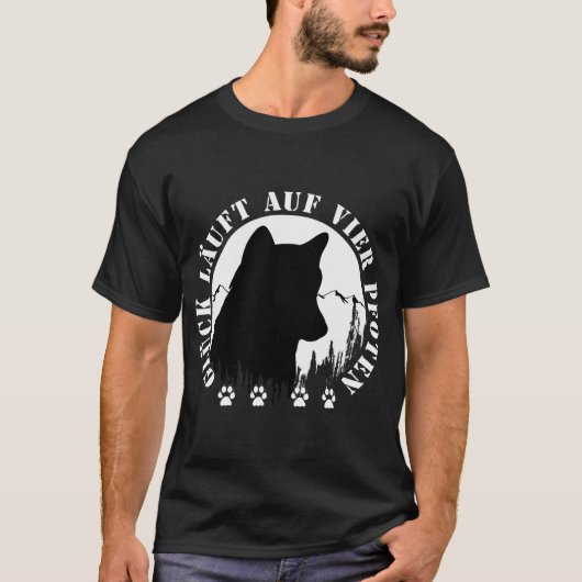 Husky-Glück läuft auf vier Pfoten T-Shirt (Vorderseite)