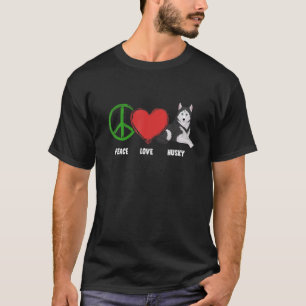 Husky-Grafik für Frauen Girls Peace Liebe Husky T-Shirt