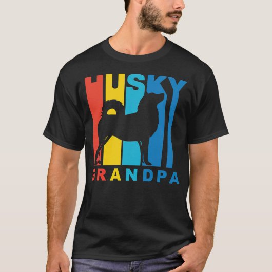 Husky Grandpa schwarz T-Shirt (Vorderseite)