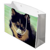 Husky Große Geschenktüte (Rückseite Schrägansicht)