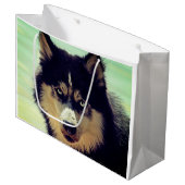 Husky Große Geschenktüte (Vorderseite Schrägansicht)