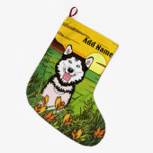 Husky Großer Weihnachtsstrumpf (Vorderansicht (hängend))