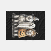 Husky Halloween Ghost Pumpkin Fleecedecke (Vorderseite (Horizontal))