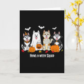 Husky Halloween Howl O Ween Squad  Karte (Gelbe Blume)