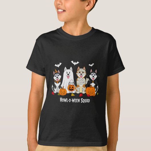 Husky Halloween Howl O Ween Squad T-Shirt (Vorderseite)