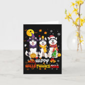 Husky Happy Hallothanksmas Dog Lover Christmas Karte (Gelbe Blume)
