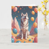 Husky Harmony Birthday Karte (Gelbe Blume)