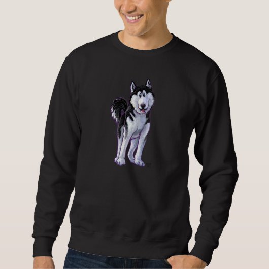 Husky Heads und Schwanz Sweatshirt (Vorderseite)