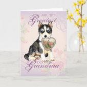 Husky Heart Grandma Karte (Gelbe Blume)