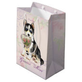 Husky Heart Mama Mittlere Geschenktüte (Rückseite Schrägansicht)