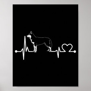 Husky Herzschlag lustiges Liebes-Hund Haustier-Ges Poster