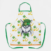 Husky Holiday Wohngestaltung St Patrick's Day Dog Schürze (Vorderseite)