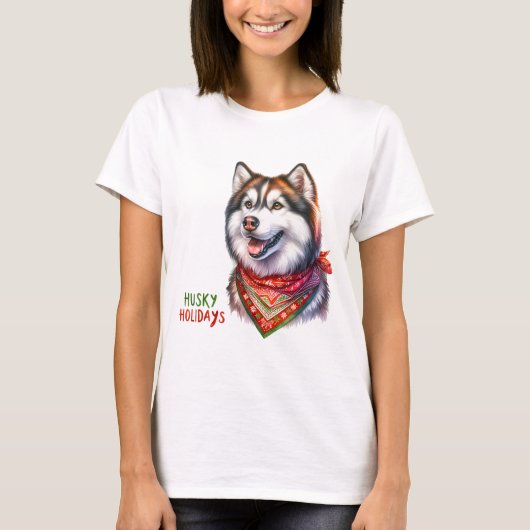 Husky Holidays T-Shirt (Vorderseite)