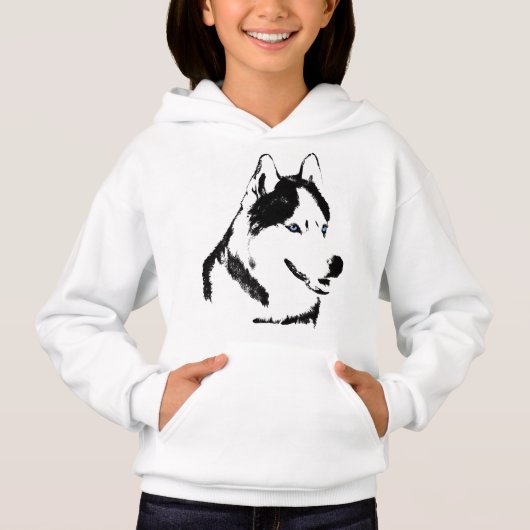 Husky Hoodie Kid's Sled Dog Kid's Husky Sweatshirt (Vorderseite)