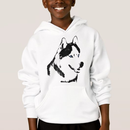 Husky Hoodie Kid's Sled Dog Kid's Husky Sweatshirt (Vorderseite)