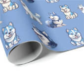 Husky Howlers Husky Dog Power Logo Art Geschenkpapier (Rolleneckpunkt)