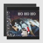 Husky Humbug Christmas Magnetic Card Magnetkarte (Vorne/Hinten)
