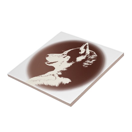 Husky Hund Art Keramik Schlitten Dekoration & Gesc Fliese (Seite)