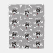 Husky Hund, Graue Personalisierte Bezeichnung Wied Fleecedecke (Vorderseite)