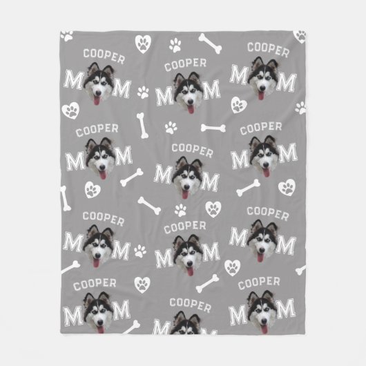 Husky Hund, Graue Personalisierte Bezeichnung Wied Fleecedecke (Vorderseite)