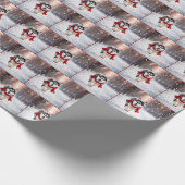 Husky-Hund in Schneeflocken Geschenkpapier (Ecke)