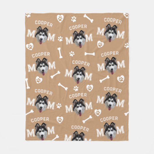 Husky Hund, Kamel Personalisierter Name wiederhole Fleecedecke (Vorderseite)
