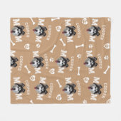 Husky Hund, Kamel Personalisierter Name wiederhole Fleecedecke (Vorderseite (Horizontal))