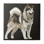 Husky Hund Keramik Foto Tile Fliese (Vorderseite)