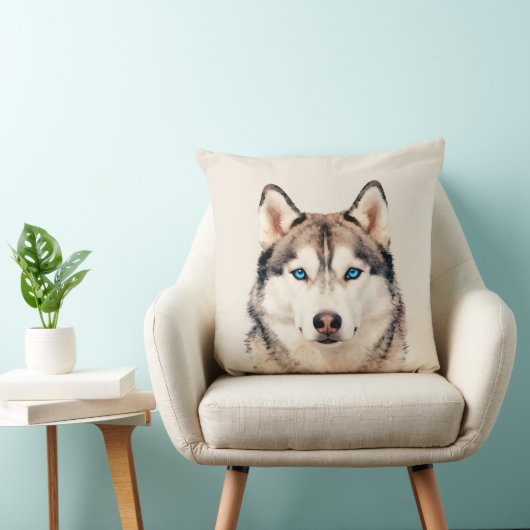 Husky-Hund-Kunst-Design Groß Kissen (Stuhl )